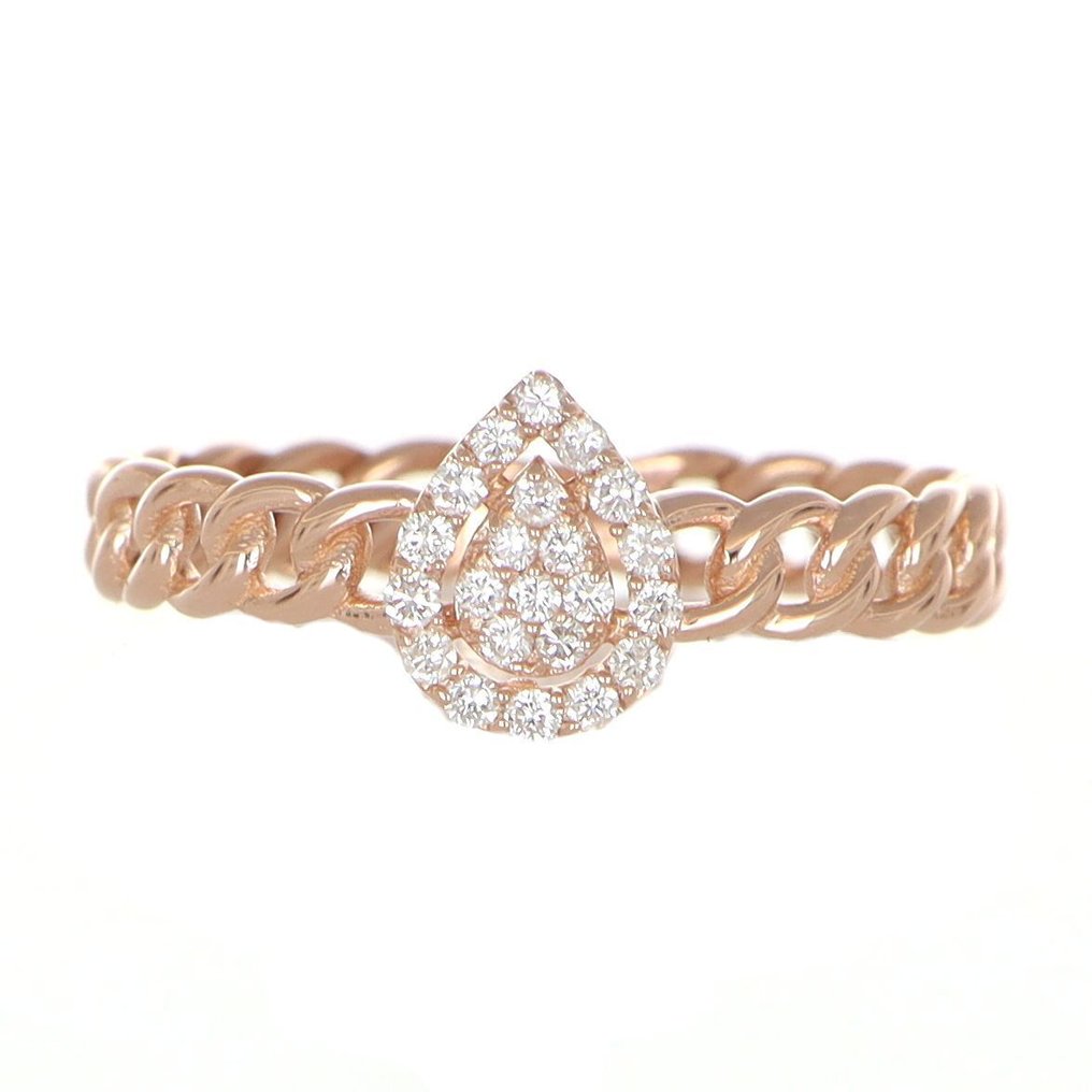 戒指 - 18K包金 玫瑰金 -  0.40ct. tw. 钻石 (天然)  - 钻石 #1.0