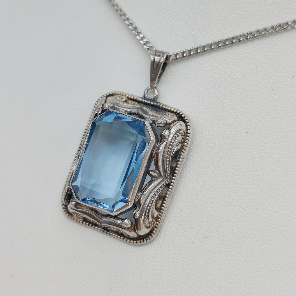 Fără preț de rezervă - Colier cu pandantiv Argint - Art Deco #2.1