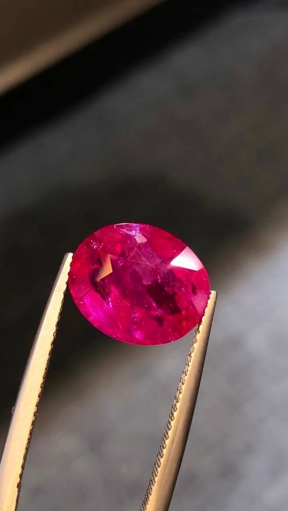 Fără preț de rezervă - 1 pcs  Roz, Roșu Rubin, Safir  - 1.26 ct - Asociația internațională de pietre prețioase colorate (ICA GemLab) - Roz viu Burma Myanmar #1.0