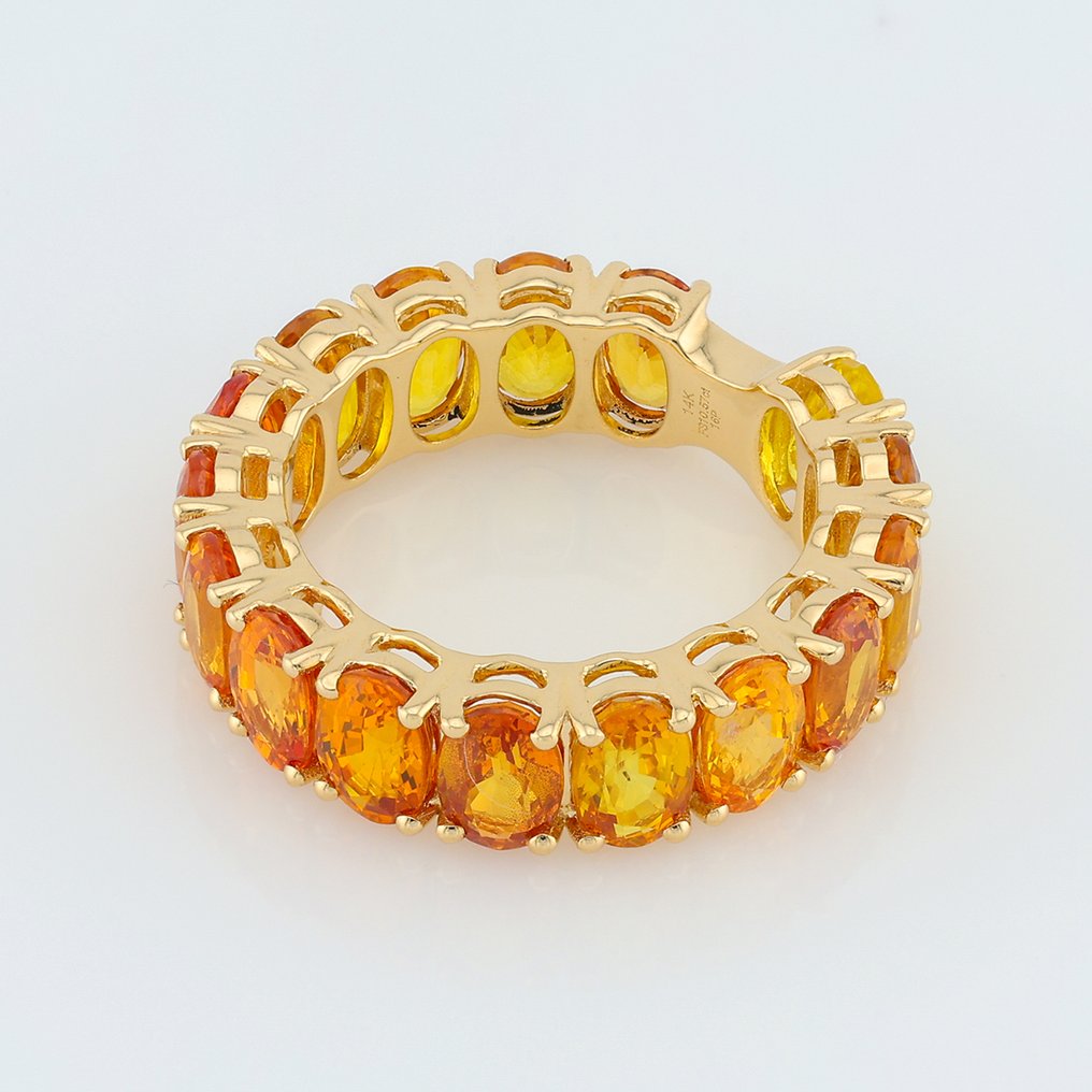 Sormus - 14 kt. Keltakulta - 10.57ct. tw. Safiiri #2.1