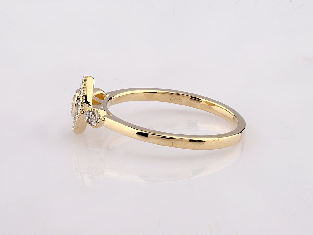 Δαχτυλίδι - 14 καράτια Κίτρινο χρυσό - 0.17ct. tw. Διαμάντι (Φυσικό) #4.3