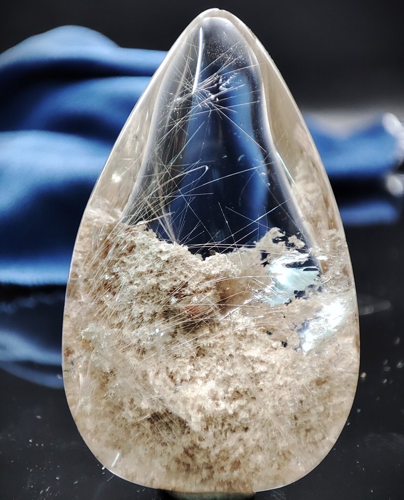 Πολύ Πολύ Σπάνιο Όμορφο Φυσικό Χρυσό Ρουτιλιασμένο Πετράδι σε Πετράδι, Φαντασμαγορικό Κρύσταλλο Δείγμα δωρεάν αποστολή- 13.46 g #2.1