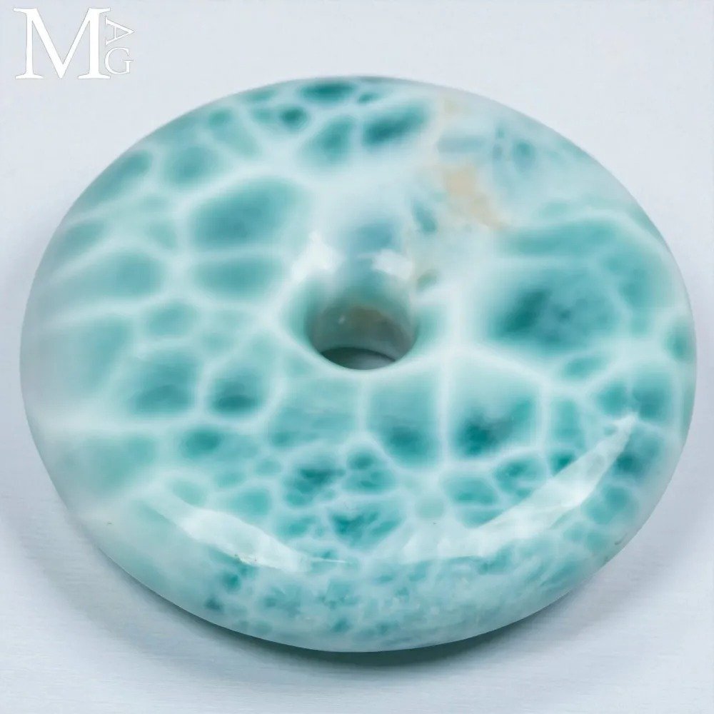 非常特别 - Larimar中的甜甜圈——亚特兰蒂斯宝石 - 高度: 42.5 mm - 闊度: 42.5 mm- 34 g #3.2