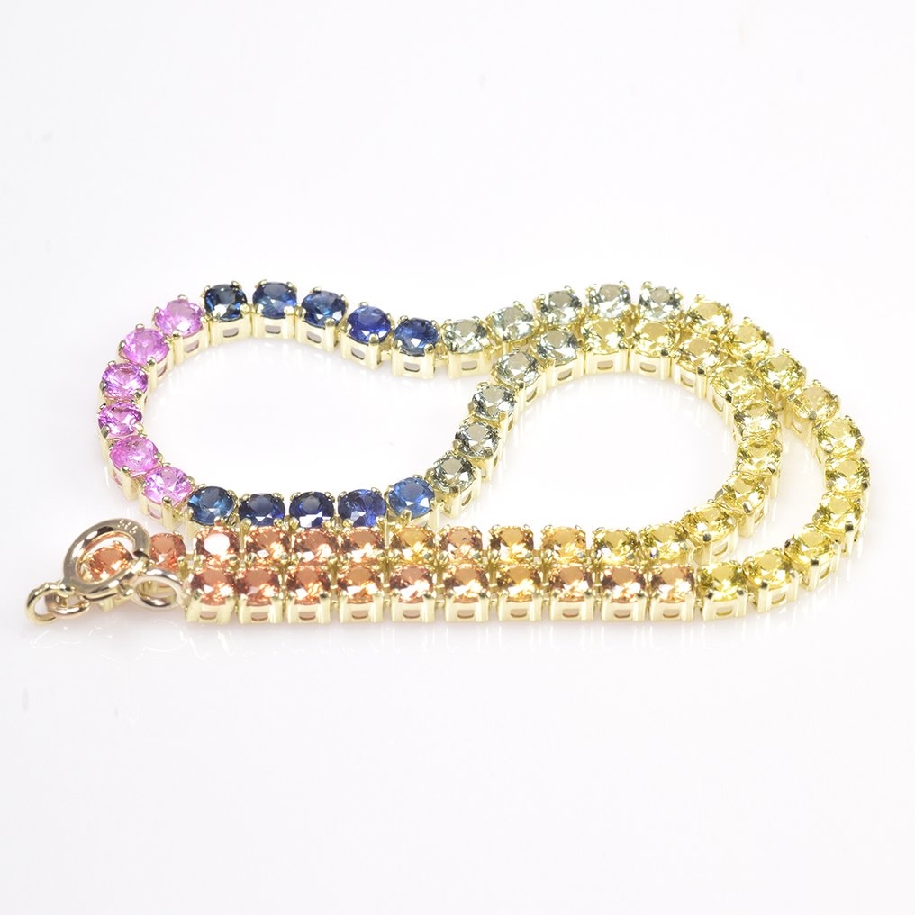 Sans prix de réserve - Bracelet - 14 carats Or jaune - 3.07ct. tw. Saphir #1.0