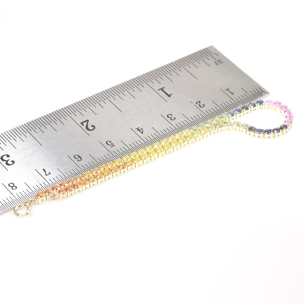 Sans prix de réserve - Bracelet - 14 carats Or jaune - 3.07ct. tw. Saphir #4.3