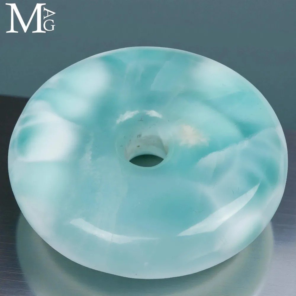 非常特别 - Larimar中的甜甜圈——亚特兰蒂斯宝石 - 高度: 42.5 mm - 闊度: 42.5 mm- 34 g #2.1