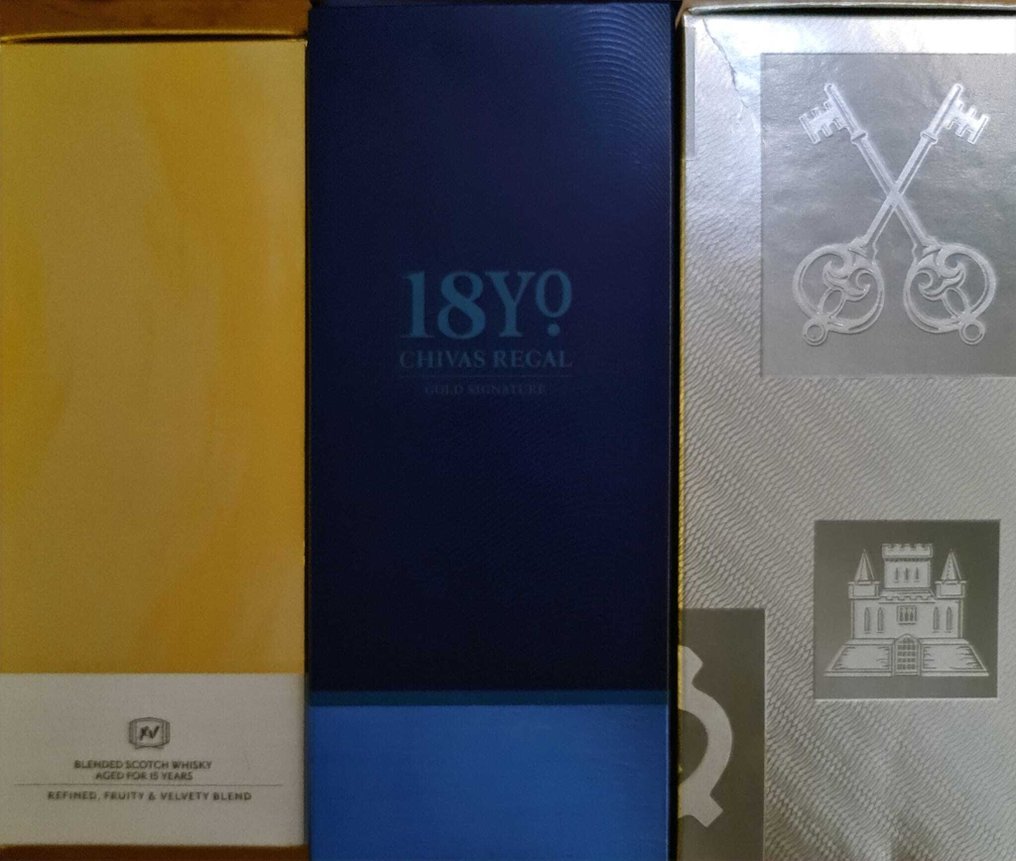Chivas Regal 12yo - 15yo - 18yo Gold Signature - 70cl, 1 Litre - 3 bottles #4.3