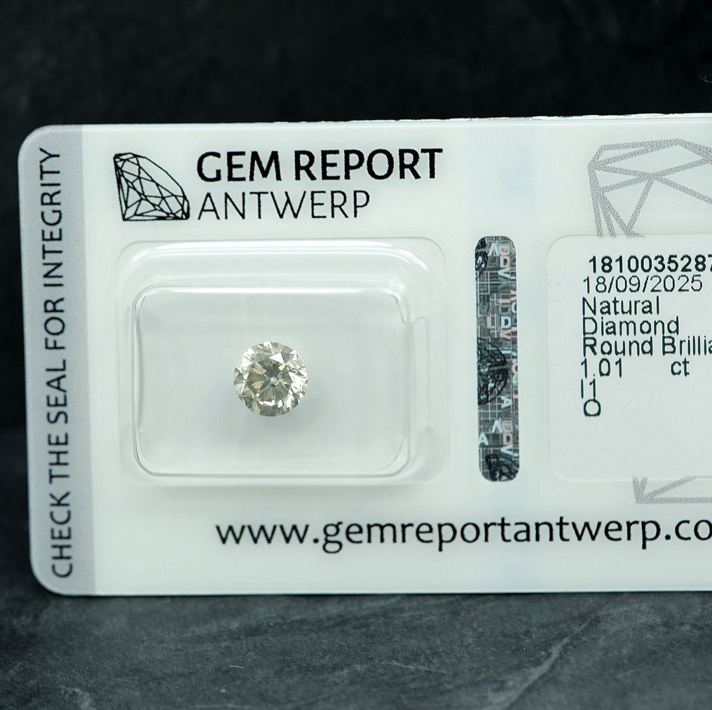 1 pcs Diamond  (Natural)  - 1.01 ct - Round - I1 - Gem Report Antwerp (GRA) - O - I1 #3.2