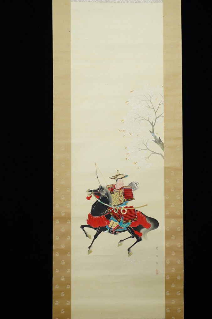 Absolute Auction – “Mounted Samurai Archer beneath the Spring Cherry Tree” by Jutei – Taisho to - Jutei (聚亭) - Japan (No Reserve Price) #1.0