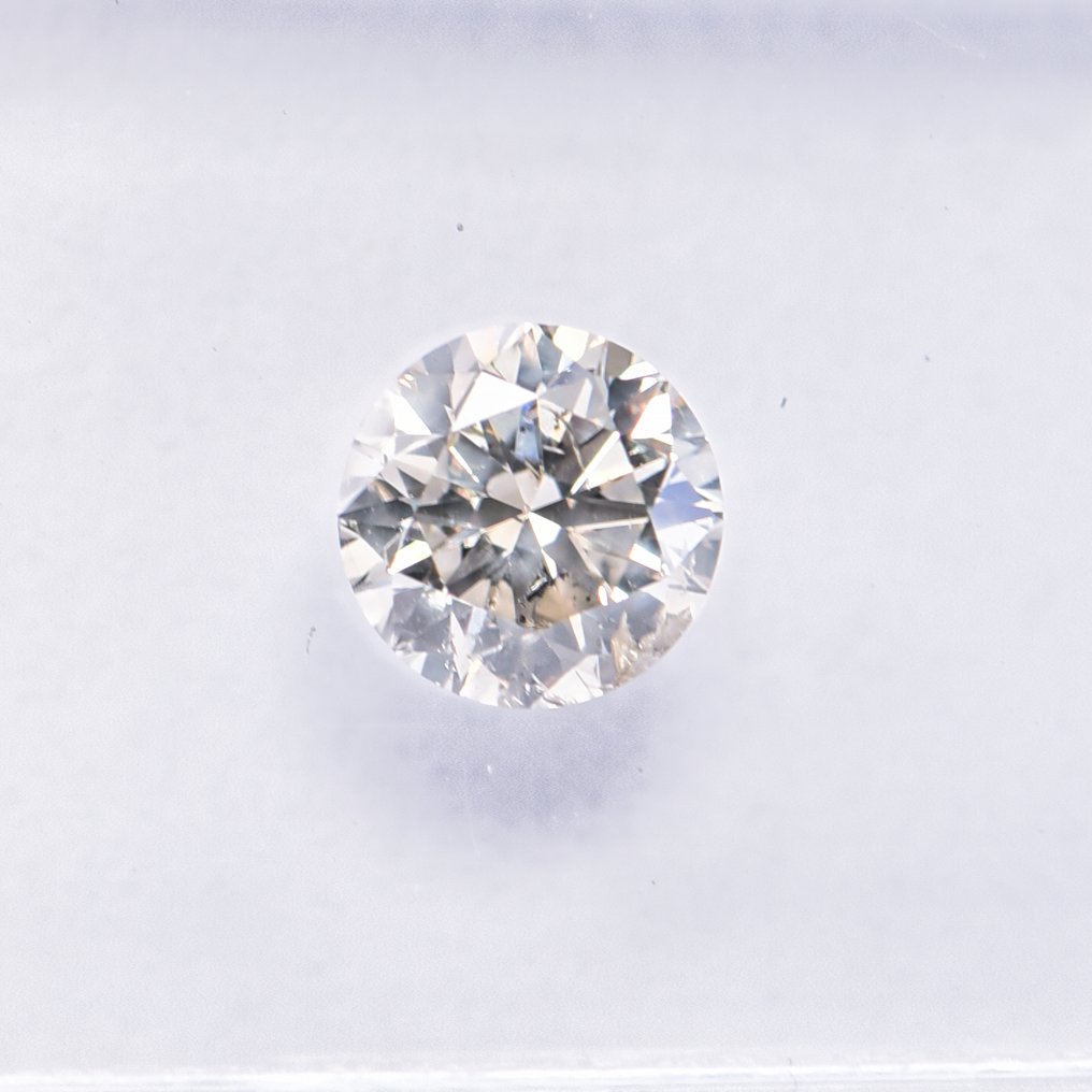 没有保留价 - 1 pcs 钻石  (天然色彩的)  - 0.50 ct - 圆形 - Light 黄色 - SI2 微内含二级 - 国际宝石研究院（IGI） - VG #1.0