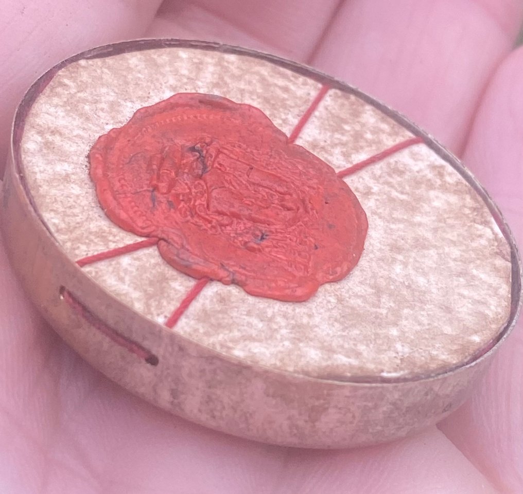 圣骨箱 - 黄铜色, 玻璃, 纺织品 - 1850-1900 - 圣十字架与四福音书作者 #3.2