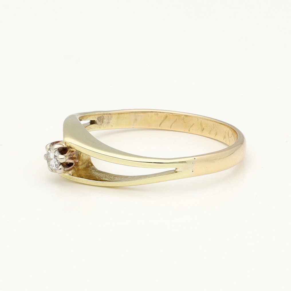 戒指 - 18K包金 黄金 - 0.08ct. tw. 钻石 (天然) #2.1
