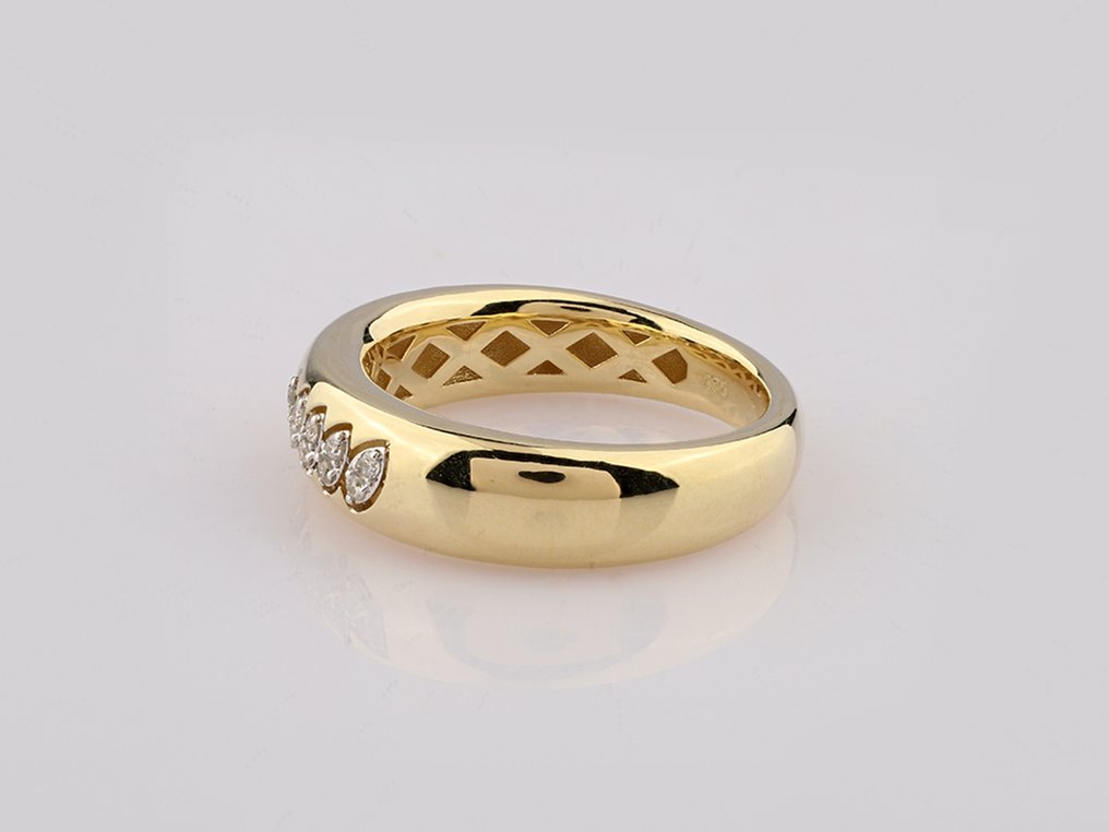 Δαχτυλίδι - 14 καράτια Κίτρινο χρυσό - 0.08ct. tw. Διαμάντι (Φυσικό) #4.3