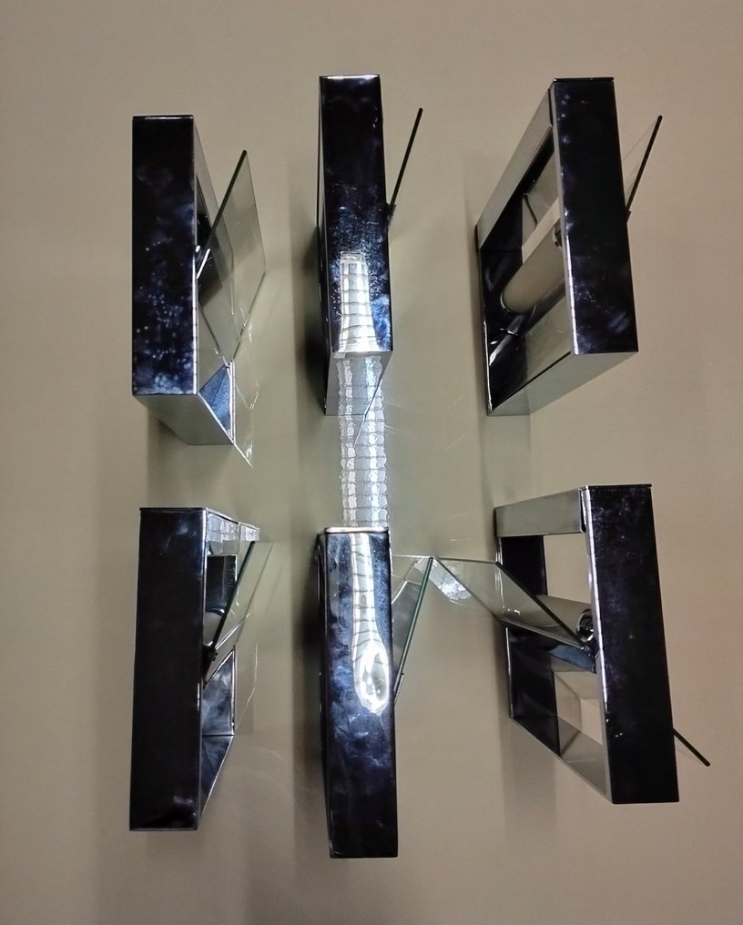 Leucos - Mauro Marzollo - Applique da parete (6) - Acciaio, Vetro - Set sei (6) applique ALA #4.3