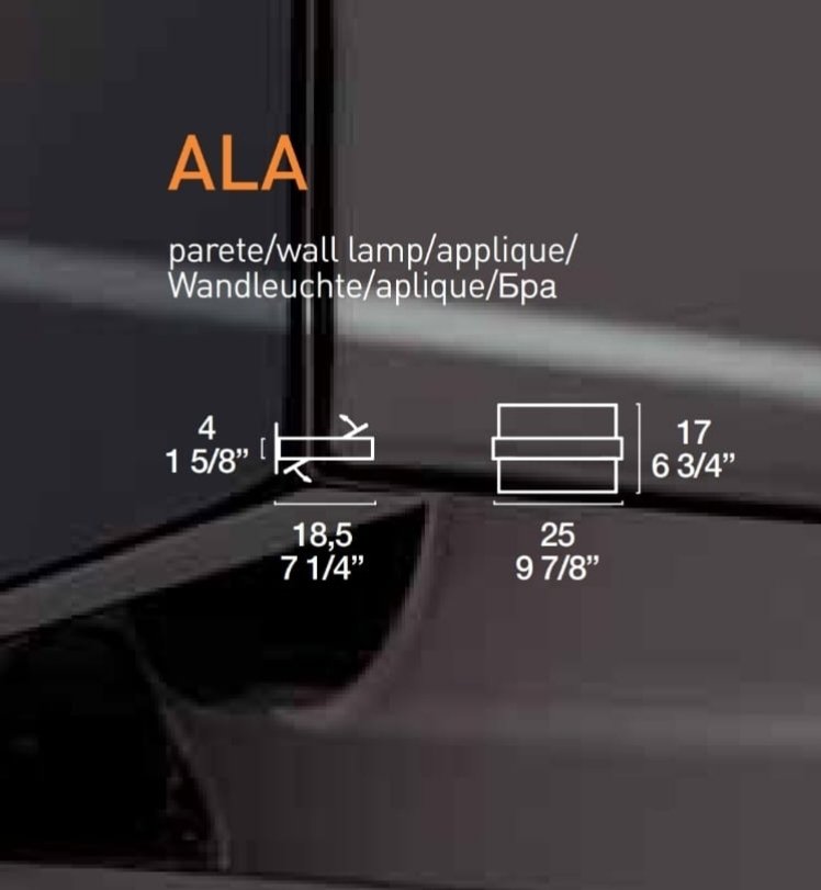 Leucos - Mauro Marzollo - Applique da parete (6) - Acciaio, Vetro - Set sei (6) applique ALA #2.1