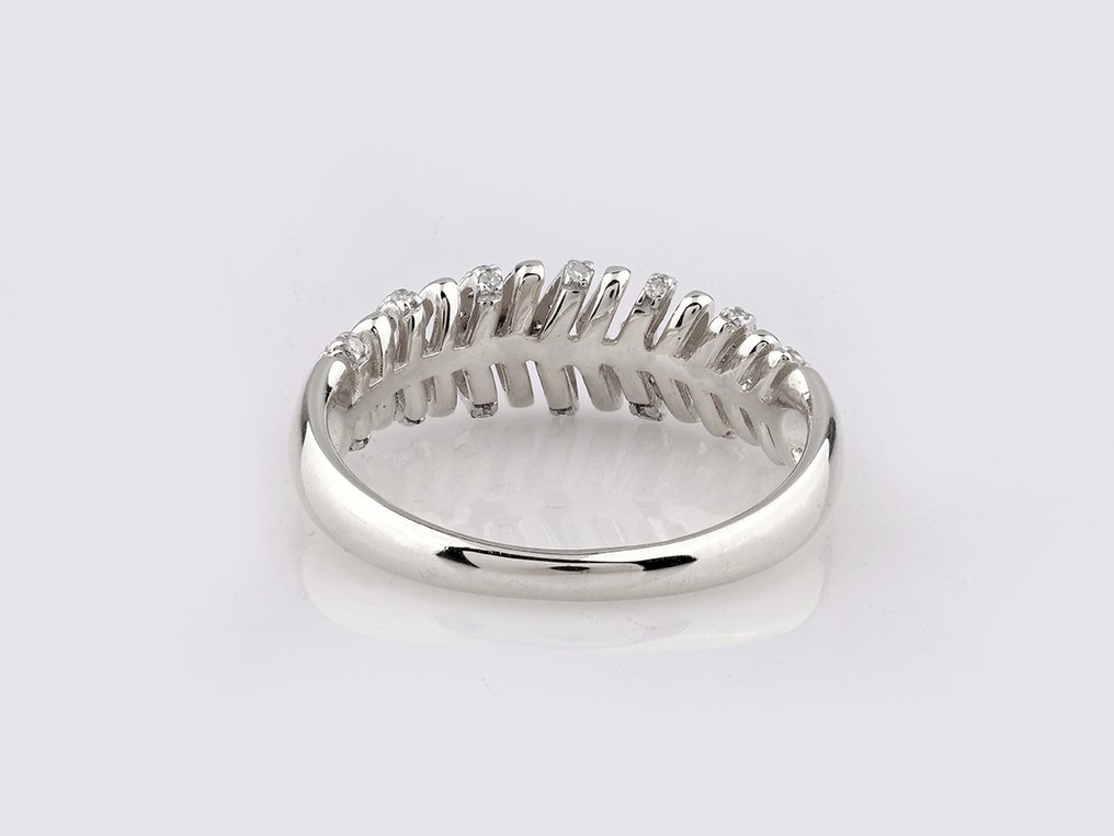 戒指 - 14K包金 白金 -  0.16ct. tw. 钻石 (天然)  #3.2