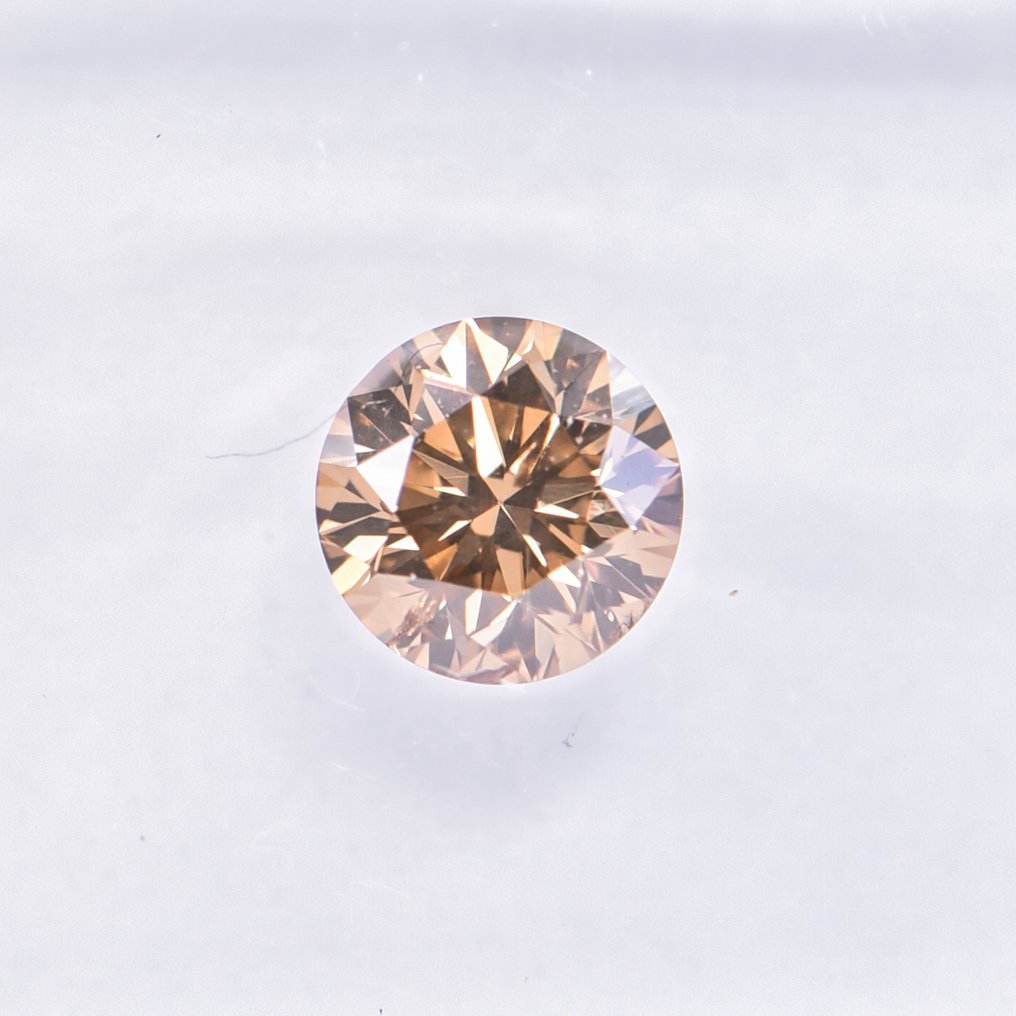 没有保留价 - 1 pcs 钻石  (天然色彩的)  - 0.50 ct - 圆形 - Fancy 棕色 黄色 - SI2 微内含二级 - 国际宝石研究院（IGI） - VG VG #4.3