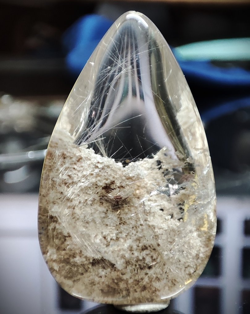 Πολύ Πολύ Σπάνιο Όμορφο Φυσικό Χρυσό Ρουτιλιασμένο Πετράδι σε Πετράδι, Φαντασμαγορικό Κρύσταλλο Δείγμα δωρεάν αποστολή- 13.46 g #4.3