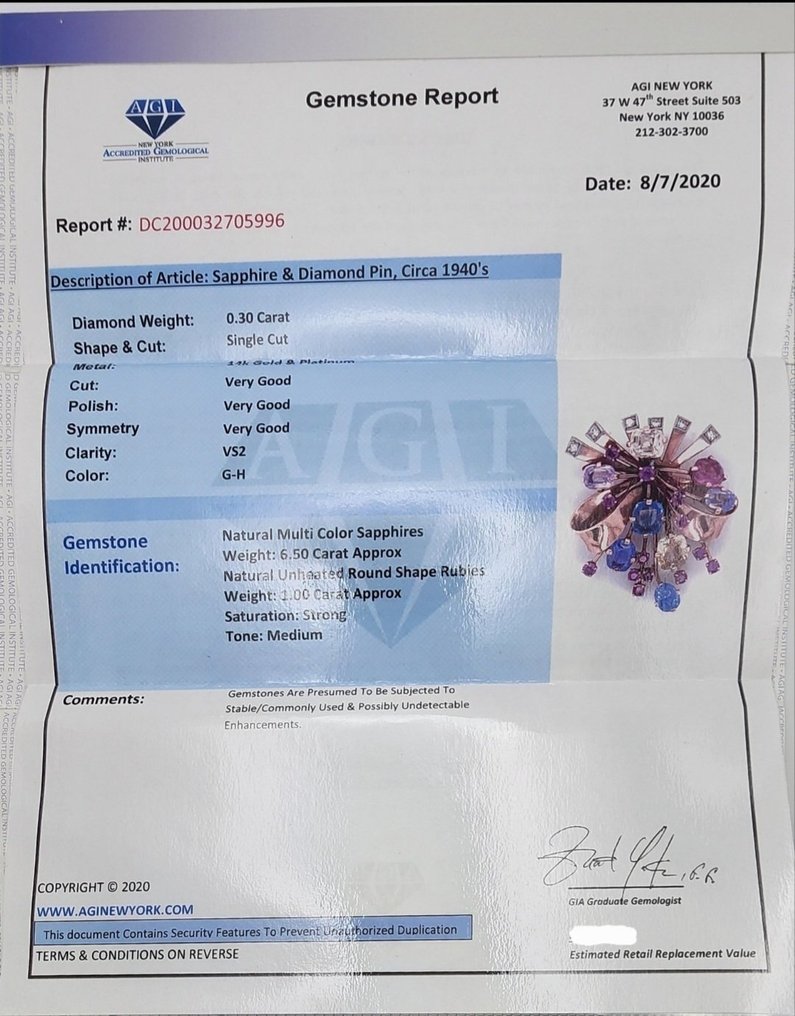 Καρφίτσα - 18 καράτια Κίτρινο χρυσό -  2.00ct. tw. Διαμάντι (Φυσικό)  #3.2