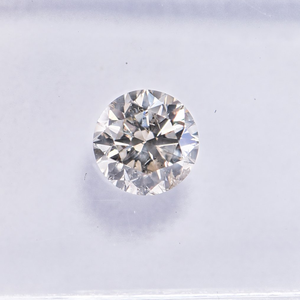 没有保留价 - 1 pcs 钻石  (天然色彩的)  - 0.50 ct - 圆形 - Light 黄色 - SI2 微内含二级 - 国际宝石研究院（IGI） - VG #2.1