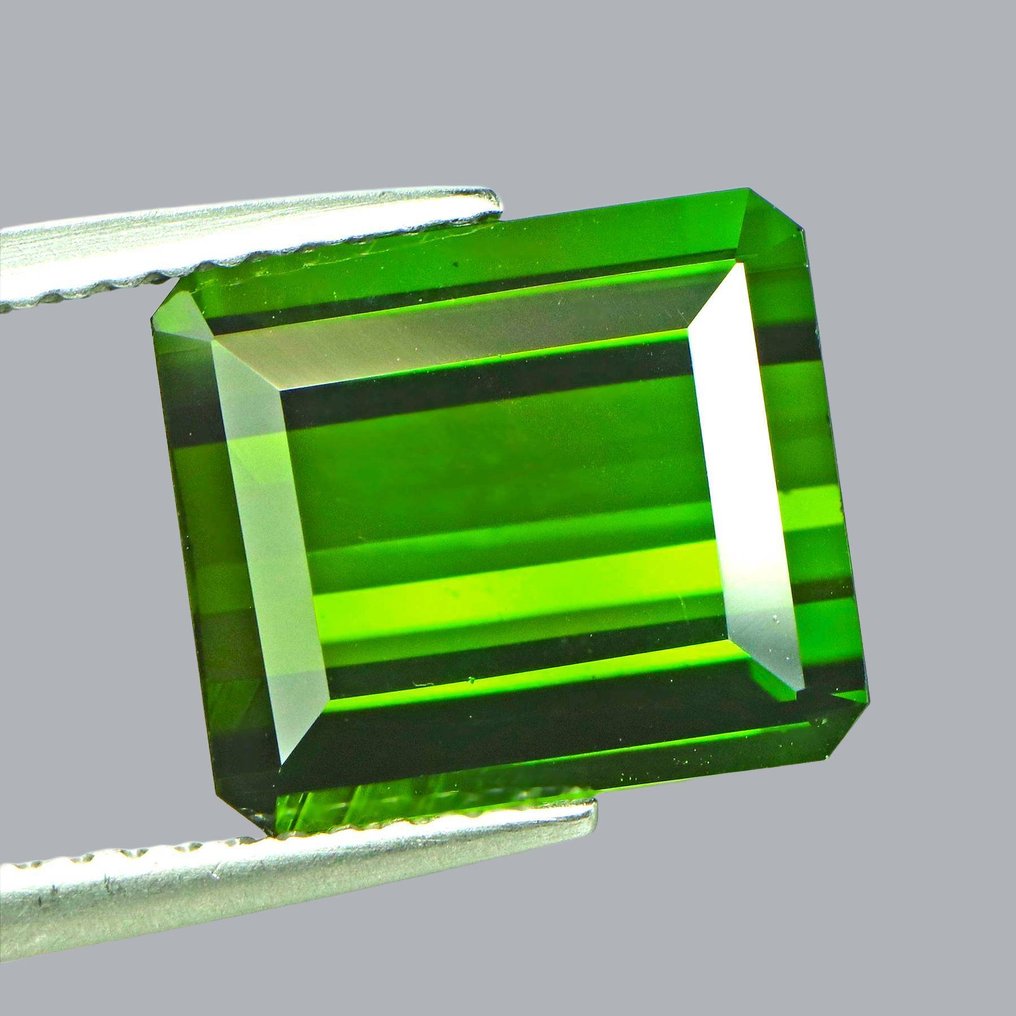 1 pcs Vert Tourmaline - 5.45 ct - International Colored Gemstone Association (ICA GemLab) - Vif-Vert Forêt #2.1