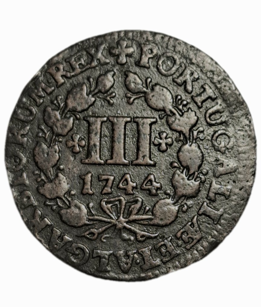 Πορτογαλία. D. João V (1706-1750). III Reis 1744 (χωρίς τιμή ασφαλείας) #1.0