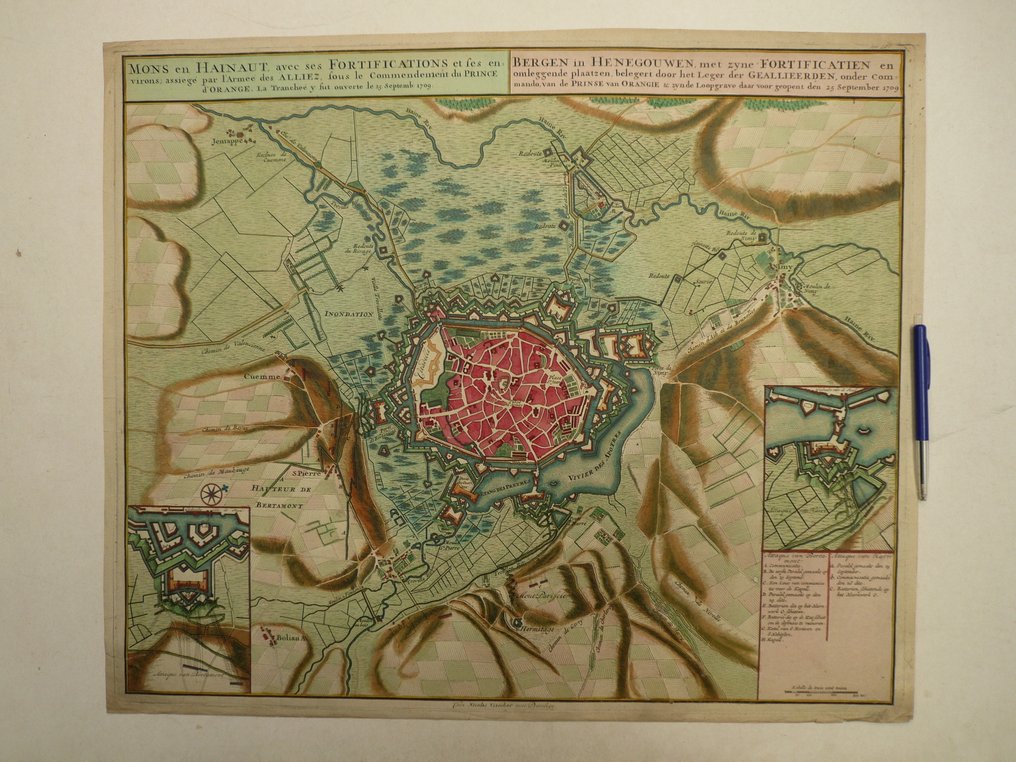 Belgium - Mons / Bergen; Nicolas Visscher - Mons en Hainaut avec ses Fortifications - 1701-1720 #1.0