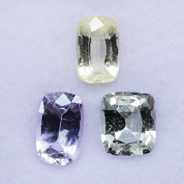 χωρίς τιμή ασφαλείας - 3 pcs  Κίτρινο, Βιολετί, Πράσινο Ζαφείρι  - 1.91 ct - Instituto Gemólogico Español (IGE) - Χωρίς θεραπεία #1.0