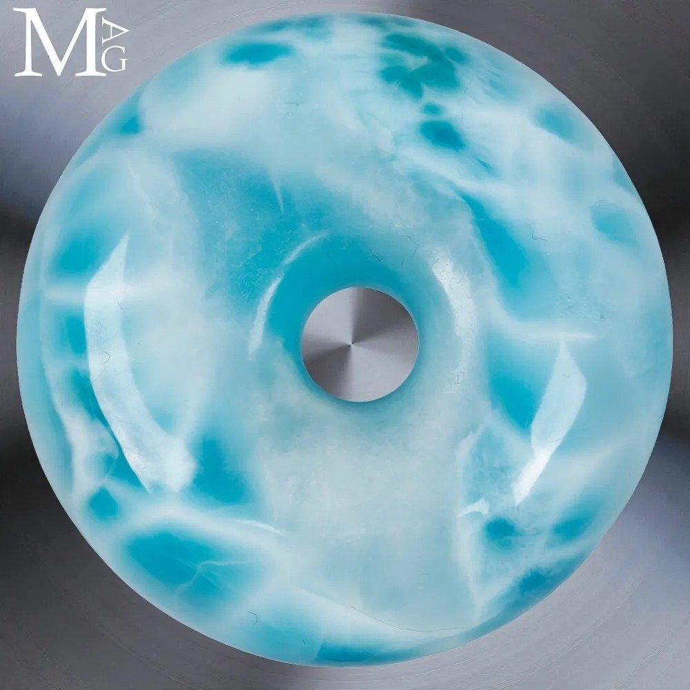 甜甜圈与PI Chinois在Larimar中:石中的海洋 - 高度: 36 mm - 宽度: 36 mm- 26 g #1.0
