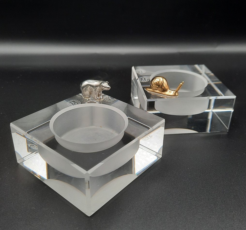 Baccarat - 烛架 (2) - 水晶, 银色金属 - 一对烛台 #1.0