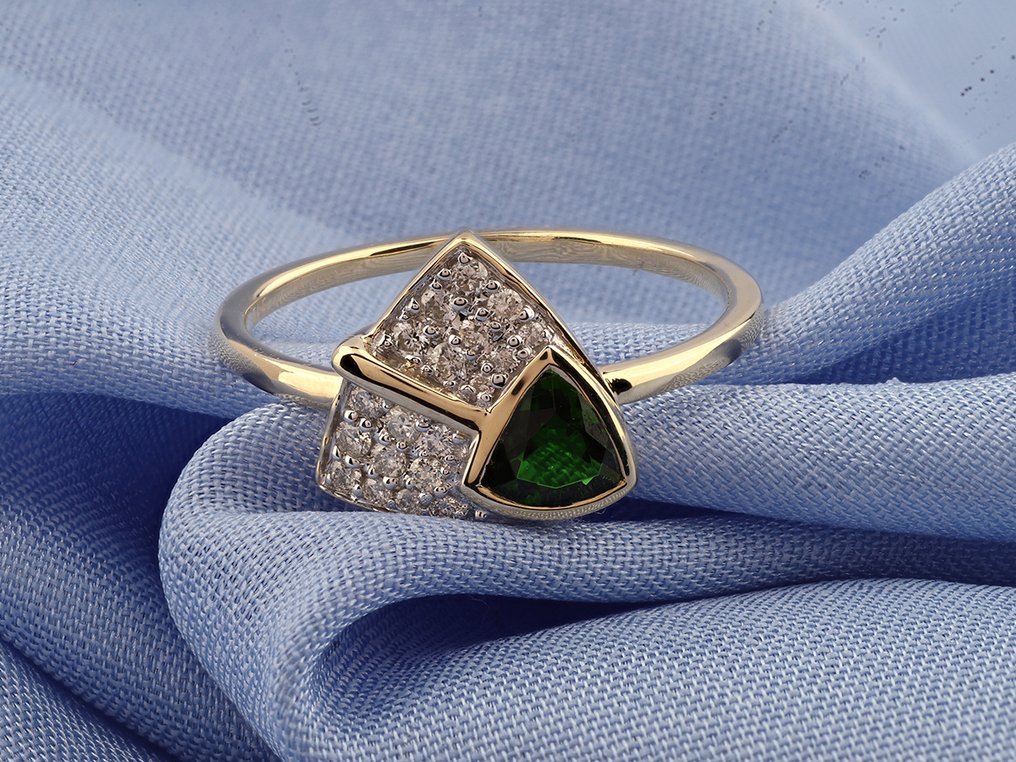 Bague - 14 carats Or jaune - 0.71ct. tw. Diamant (Naturelle) #1.0