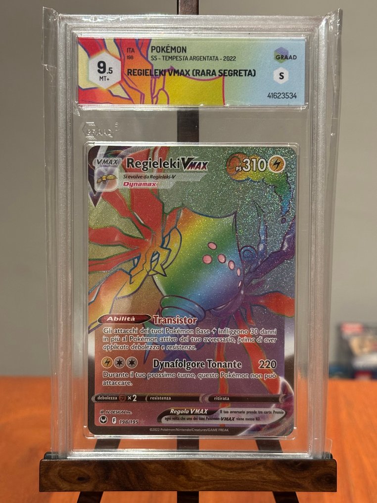 Pokémon - 1 Graded card - Regieleki VMAX 198/195 秘密稀有, 压膜 - Graad 9.5 - Sword & Shield - Silver Tempest #1.0