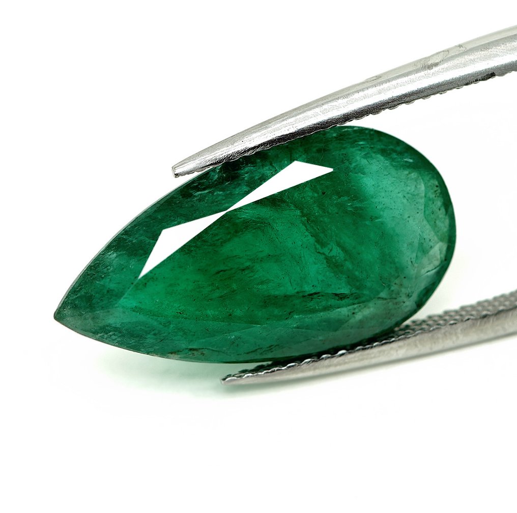 1 pcs  Green Emerald  - 8.94 ct - Bellerophon Gemlab #1.0