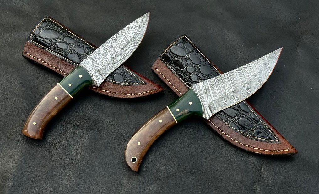 Μαχαίρι κουζίνας - Μαχαίρι κουζίνας, τραπεζικό μαχαίρι, μοτίβο Fayer. Χειροποίητο μαχαίρι, λεπίδες Damascus, ανυψωμένη - Ασία #2.1