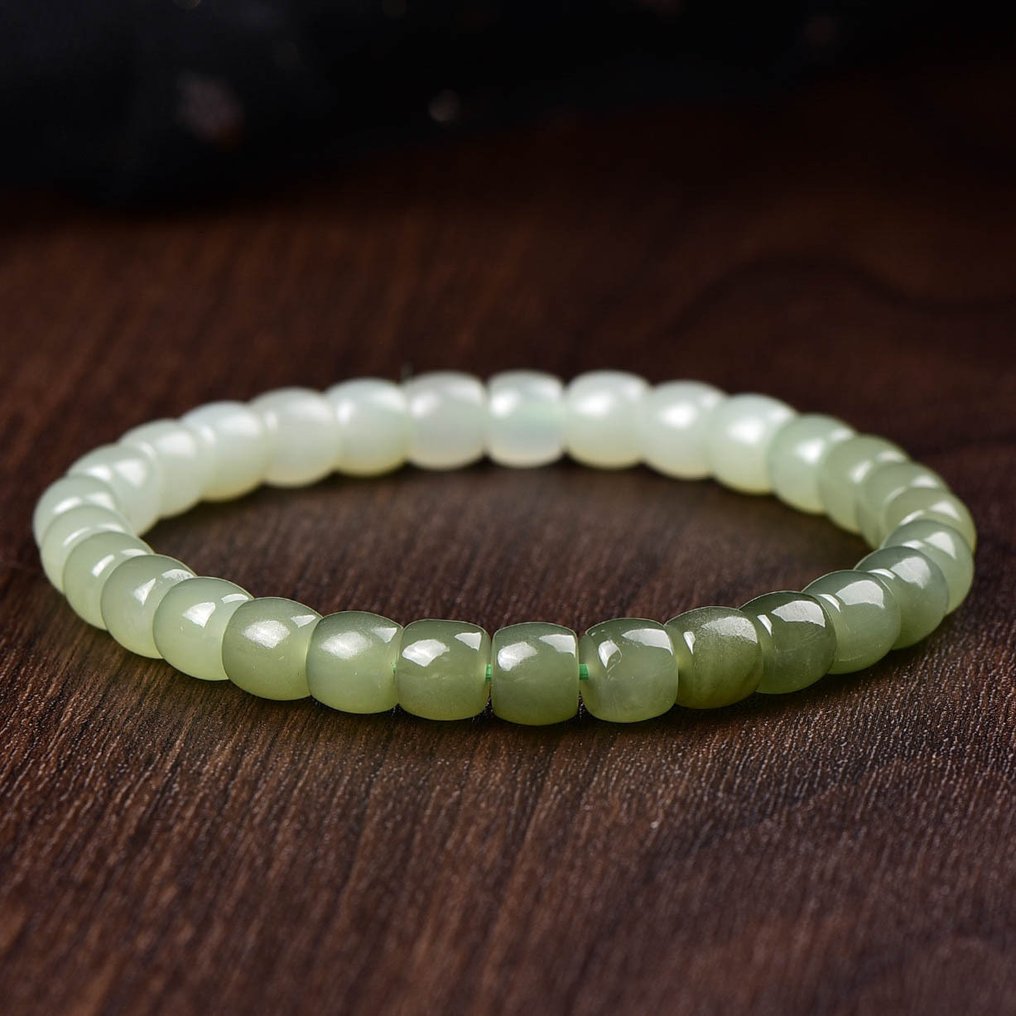 ALGT 认证 - 独家天然软玉手链 由自然和时间塑造的强烈色调- 16.1 g #4.3