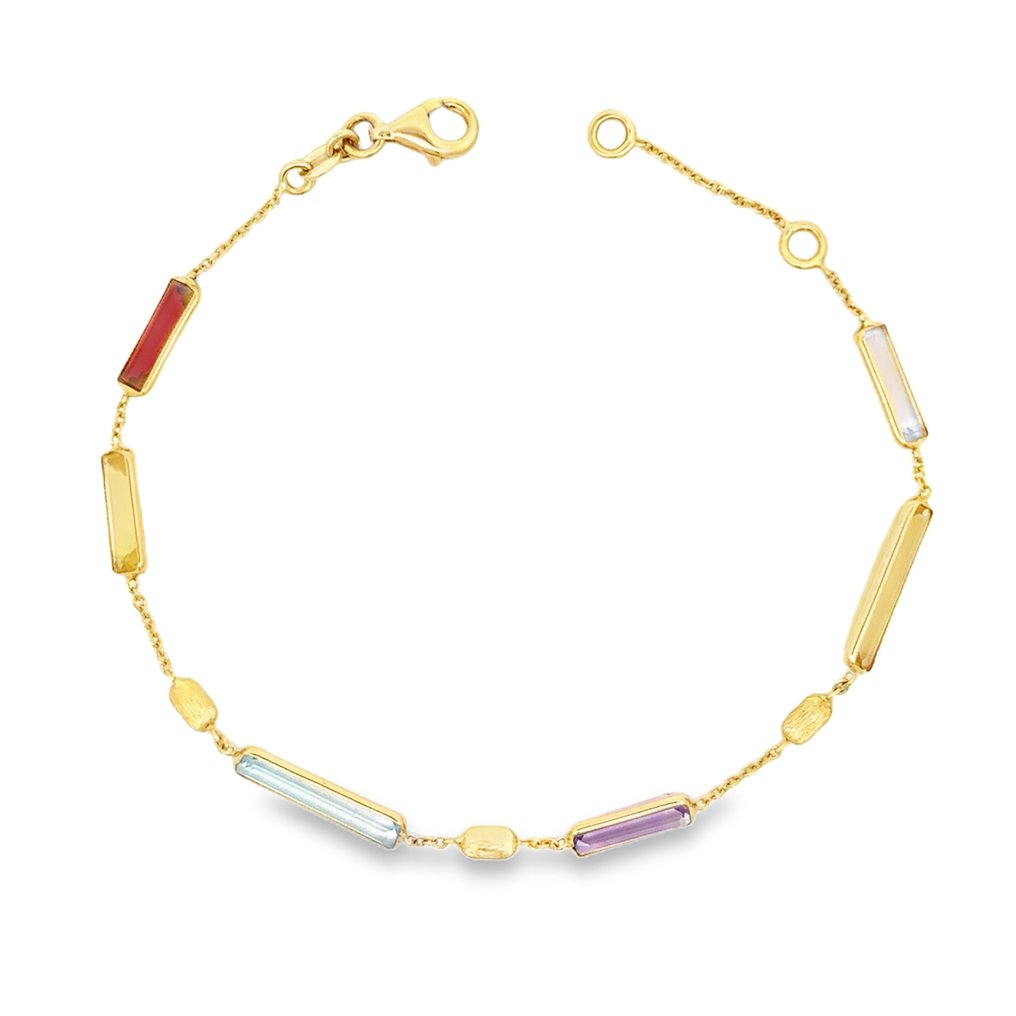 χωρίς τιμή ασφαλείας - Βραχιόλι - 14 καράτια Κίτρινο χρυσό -  4.00ct. tw. Ακουαμαρίνης - Κιτρίνης #2.1