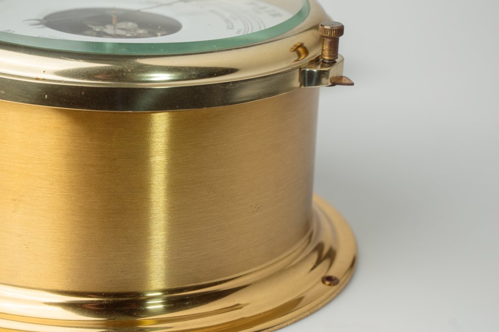 Vintage Schatz Compensated Precision Barometer & Thermometer - Brass German Nautical "Open Heart" Ship's barometer - Ορείχαλκος, Γυαλί #3.2