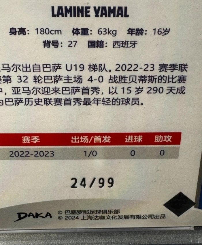 2023/24 DAKA FCB ONE & TWO Lamine Yamal /99 - PSA 8 - 1 Graded card #2.1