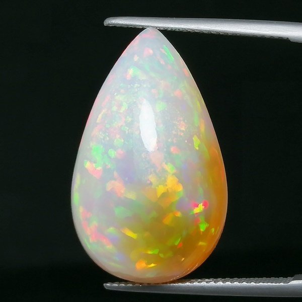 橙色, 白色 蛋白石  - 23.70 ct - 西班牙宝石学院（IGE） - 浓烈的色彩游戏 #2.1