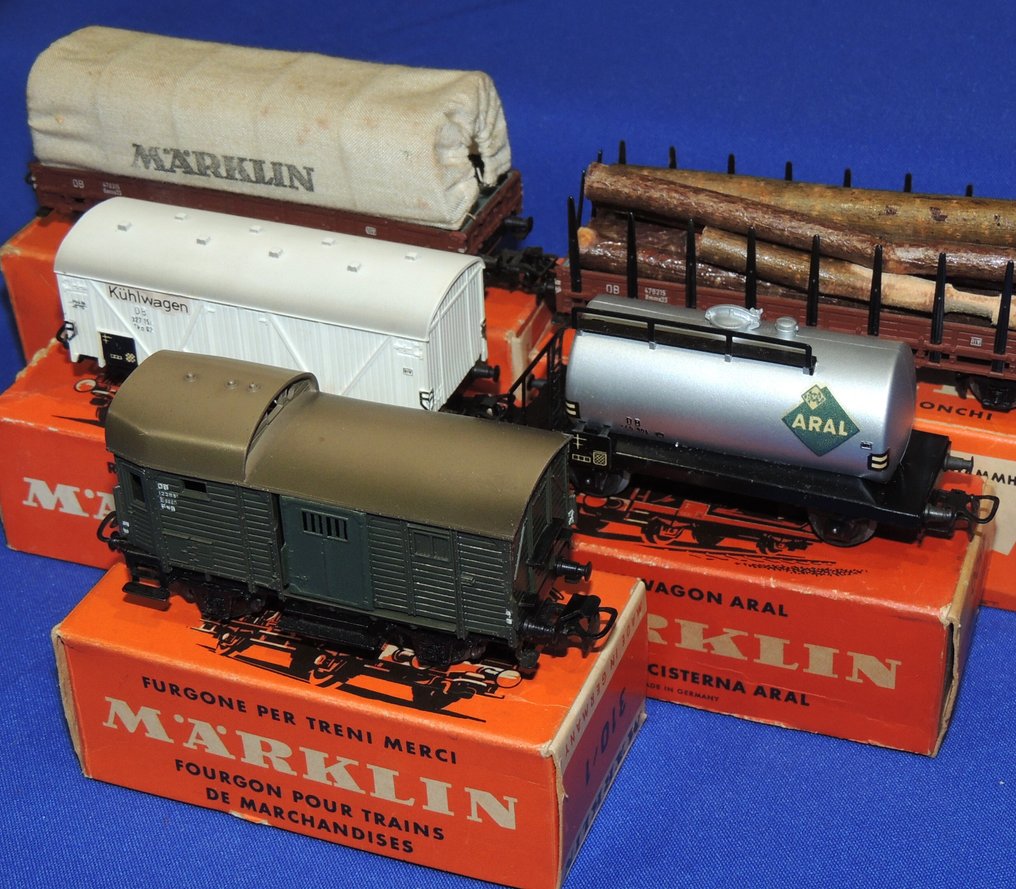 Märklin H0 - 4500/4508/4600/4608/4609 - 模型貨運火車 (5) - 5辆不同的货车 - DB #1.0
