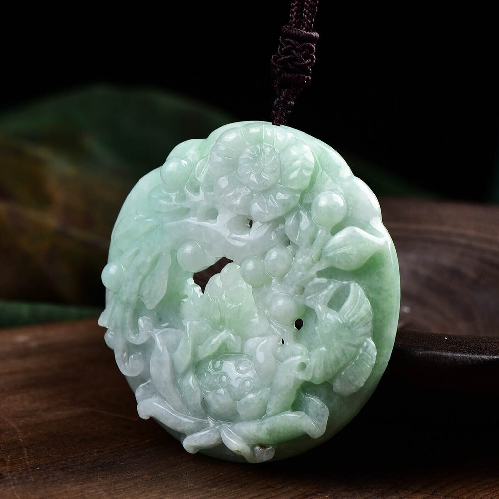 ALGT Certified - Huge and Highly Exclusive Natural Jadeite Jade Pendant - A creation of geological precision and patience- 68.67 g #4.3