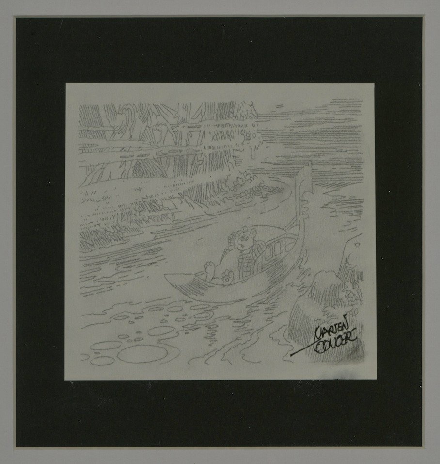 Toonder, Marten - 1 Original preliminary drawing - Bommel en Tom Poes - Heer Bommel luierend (1986) #1.0