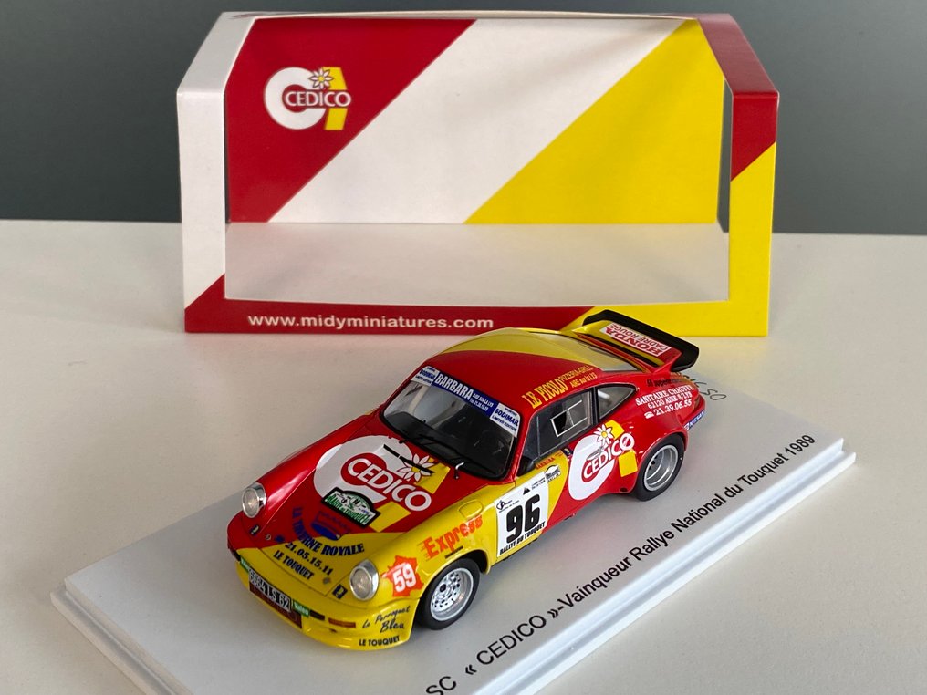 Spark 1:43 - Machetă mașină - Porsche 911 SC #96 Vainqueur Rallye National du Touquet 1989 - Barbara/Barbara - Superb colecționar în ediție limitată, epuizată și numerotată 53 din 300 de exemplare în lume! #1.0