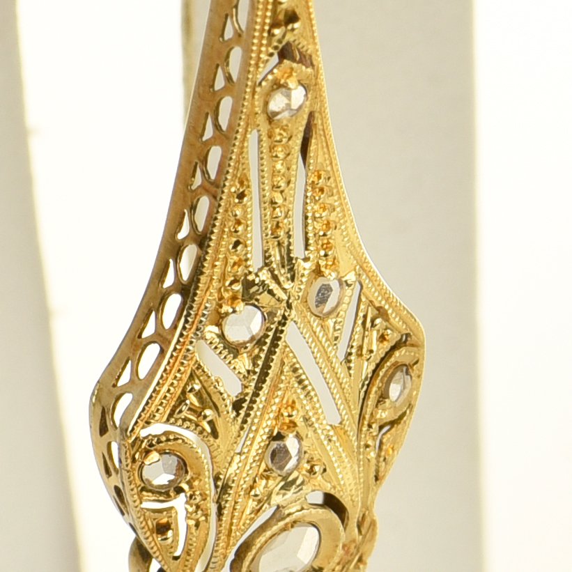 耳环 - 18K包金 黄金 钻石 (天然)  #4.3