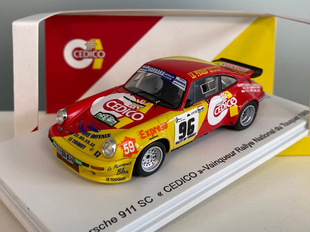 Spark 1:43 - Machetă mașină - Porsche 911 SC #96 Vainqueur Rallye National du Touquet 1989 - Barbara/Barbara - Superb colecționar în ediție limitată, epuizată și numerotată 53 din 300 de exemplare în lume! #1.0