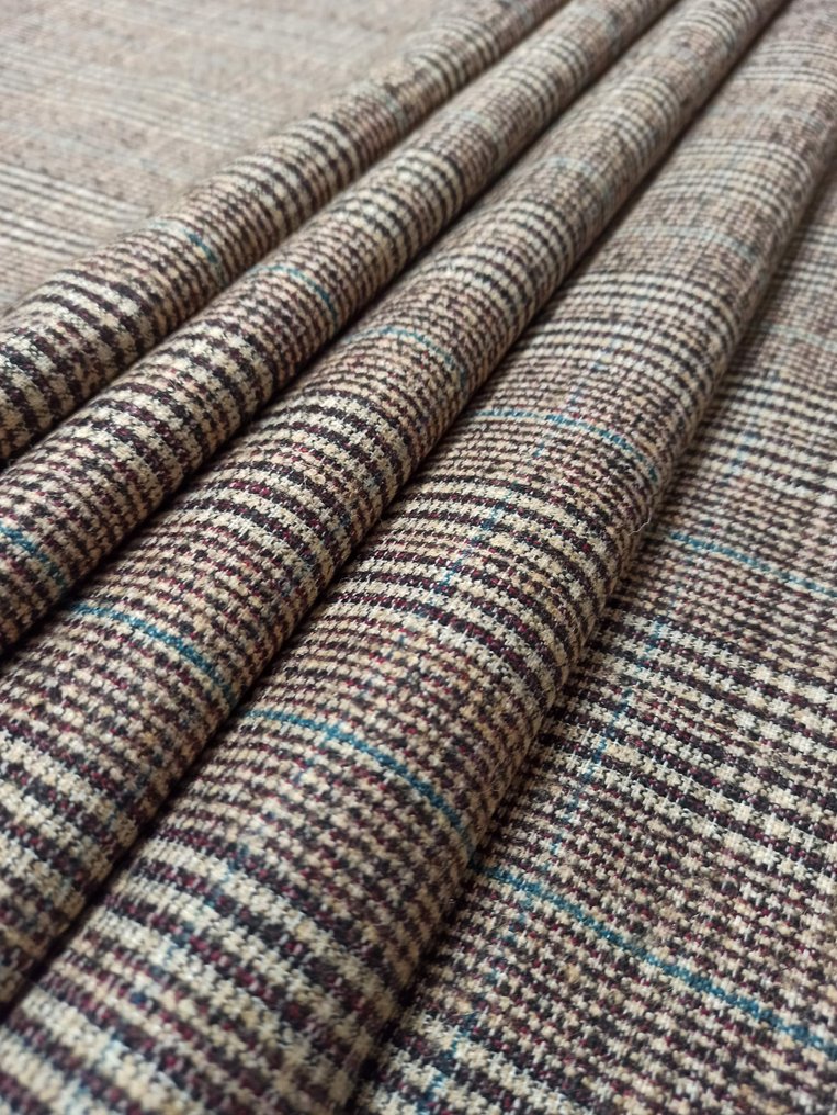 A432 - 600 x 140 cm - Fantastico Principe di Galles in pura lana vergine - Textile  - 600 cm - 140 cm #1.0