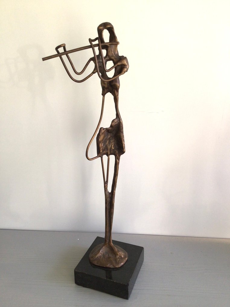 Sculptură, “ De Fluitiste “ - 35 cm - Bronz #1.0
