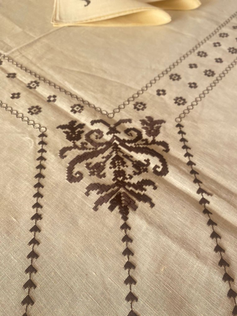 Toalha de mesa - 264 cm - 172 cm - Toalha de mesa de linho #4.3