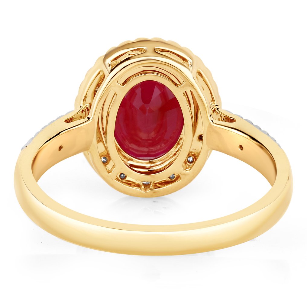 戒指 - 14 克拉 黃金 - 2.30ct. tw. 紅寶石 - 鉆石 #3.2