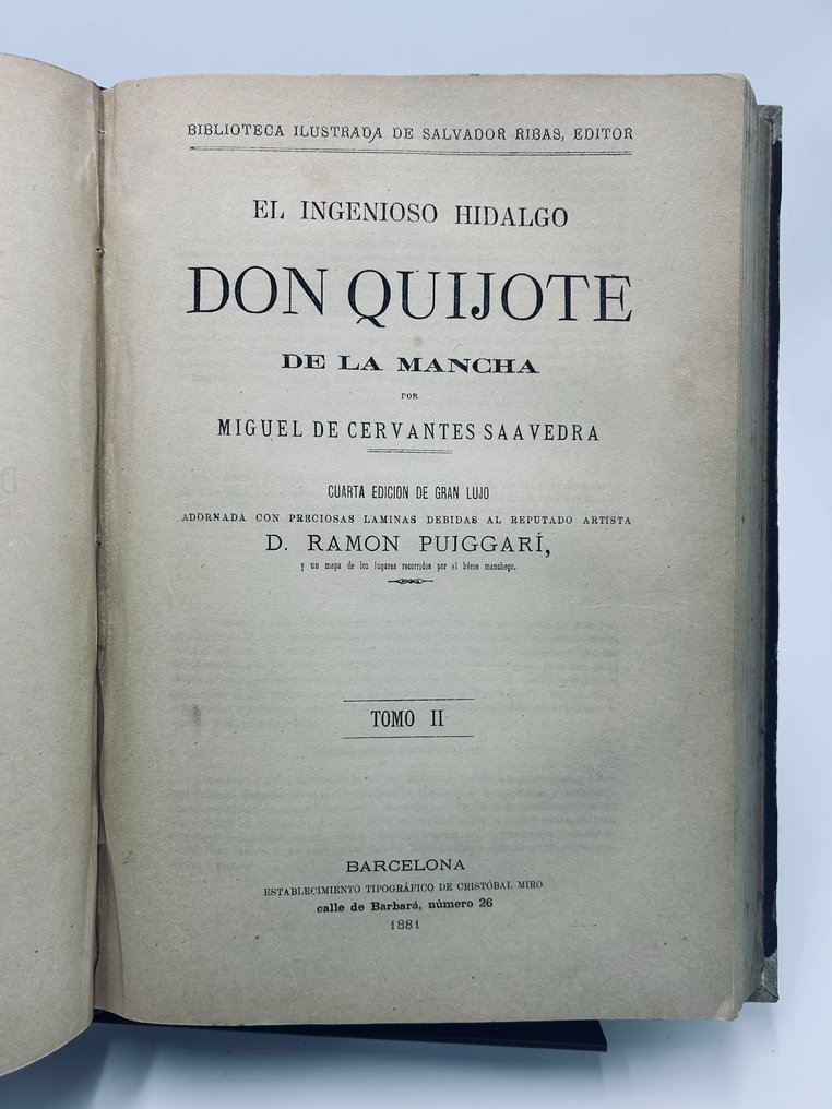 Miguel de Cervantes Saavedra, Ramón Puiggarí - El ingenioso hidalgo Don Quijote de la Mancha - con preciosas láminas de Ramón Puiggarí - 1881 #4.3